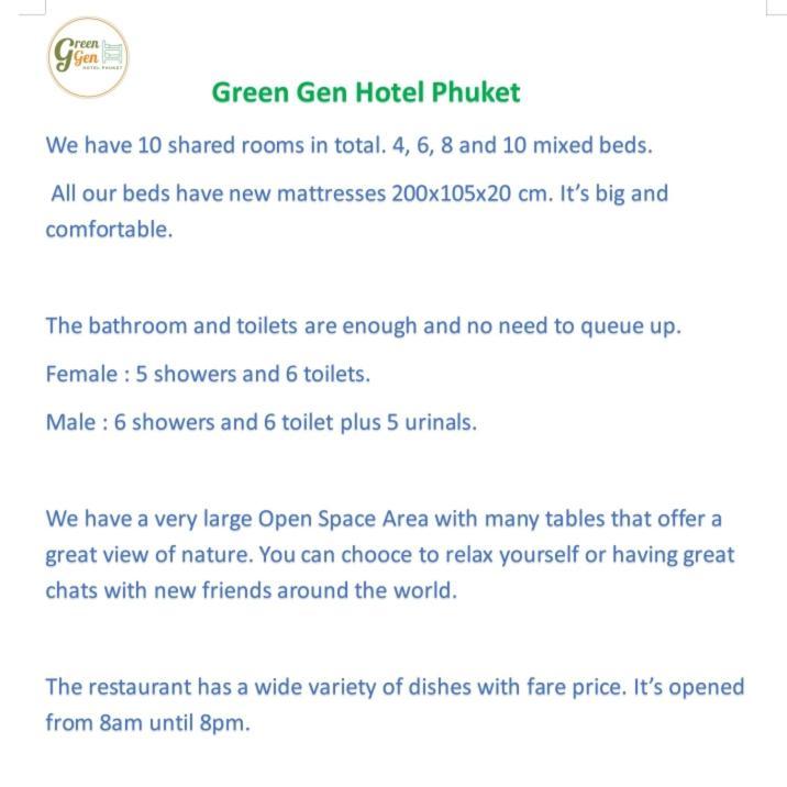 Green Gen Hotel, Mueang Phuket Ban Lo Ti Pa Экстерьер фото
